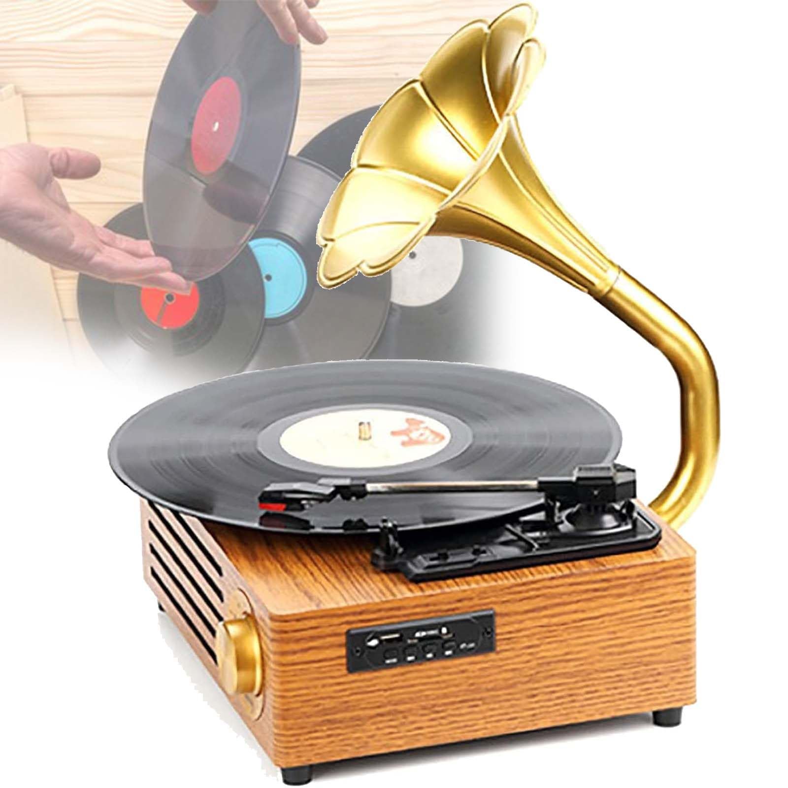 Tourne-disque vinyle Bluetooth vintage résout le manque de connectique clé USB et carte SD