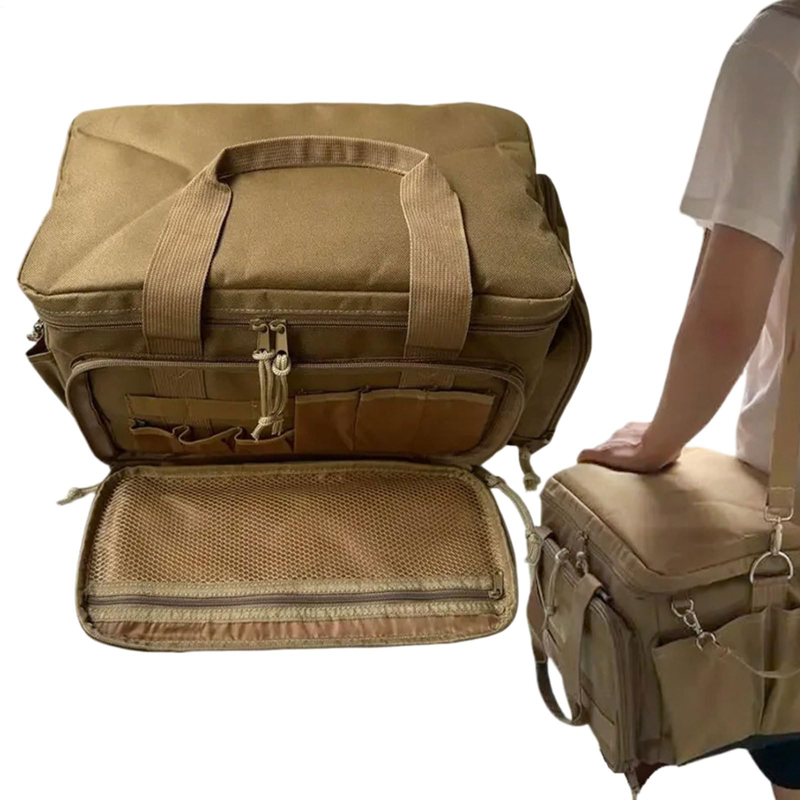 Sac à outils de mécanicien 19x21x37cm avec pochette rangement nylon