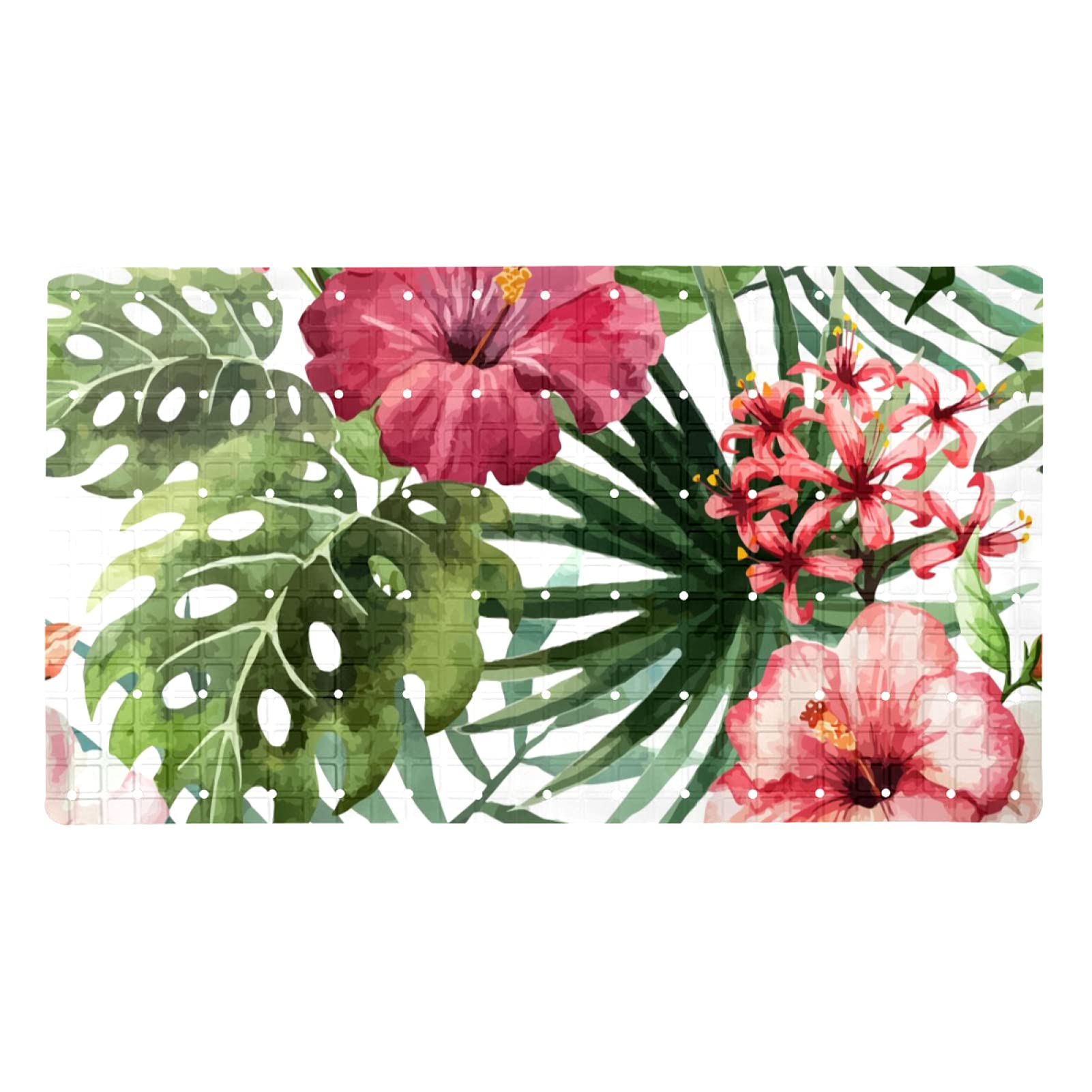 Tapis de bain floral blanc pour sécuriser la douche des enfants en famille