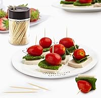 Vista 6 de 3000 palillos de dientes de bambú 100% natural, con 1 soporte para palillos de dientes reutilizable, palillos de dientes resistentes y suaves