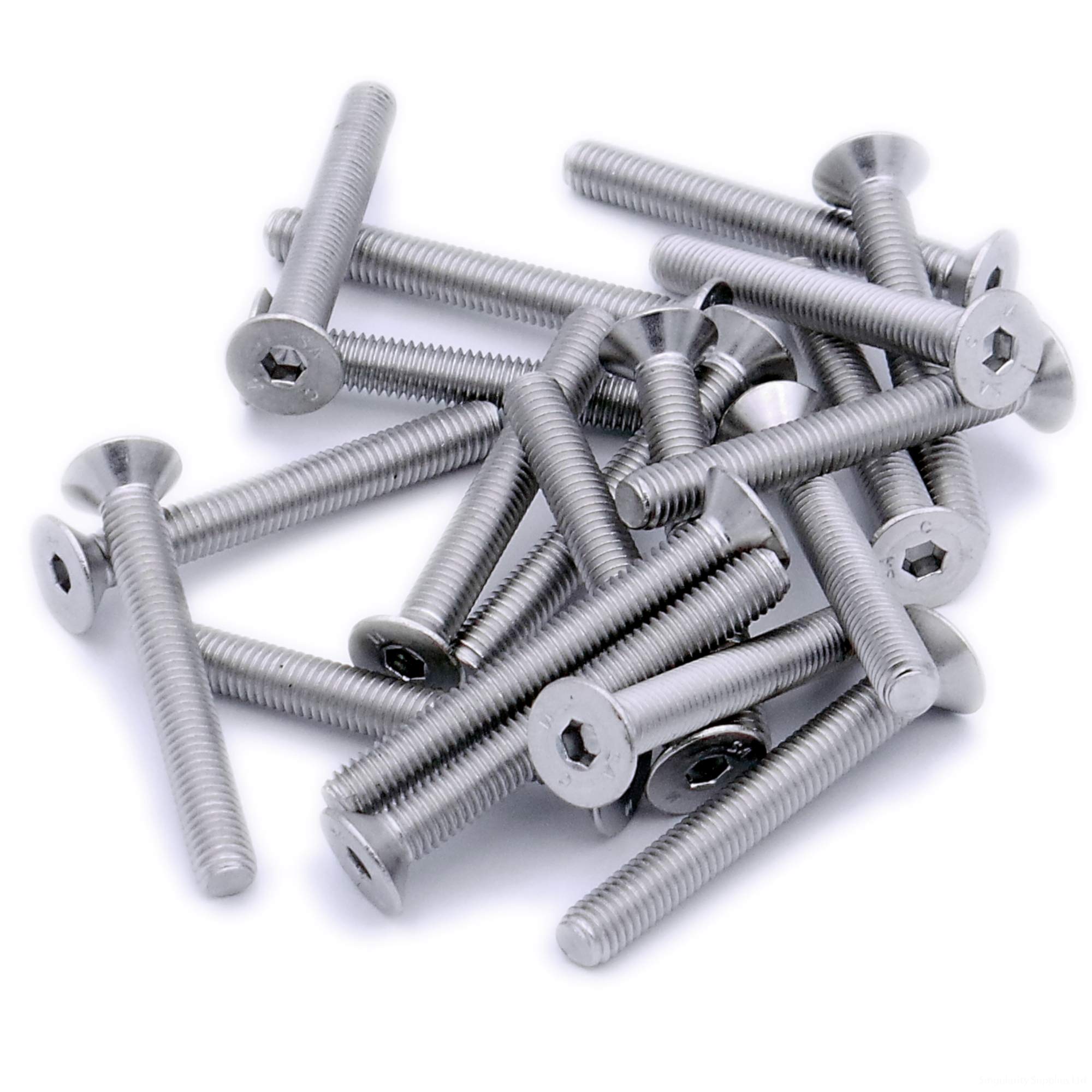 Singularity Supplies Silver M3 (3Mm X 5Mm) Hex Socket Countersunk Machine Screw (Bolt) - Stainless Steel (A2) (Pack Of 20)