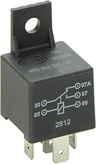 HELLA 933332011 12V 20/40A SPDT Relay with Bracket , Black