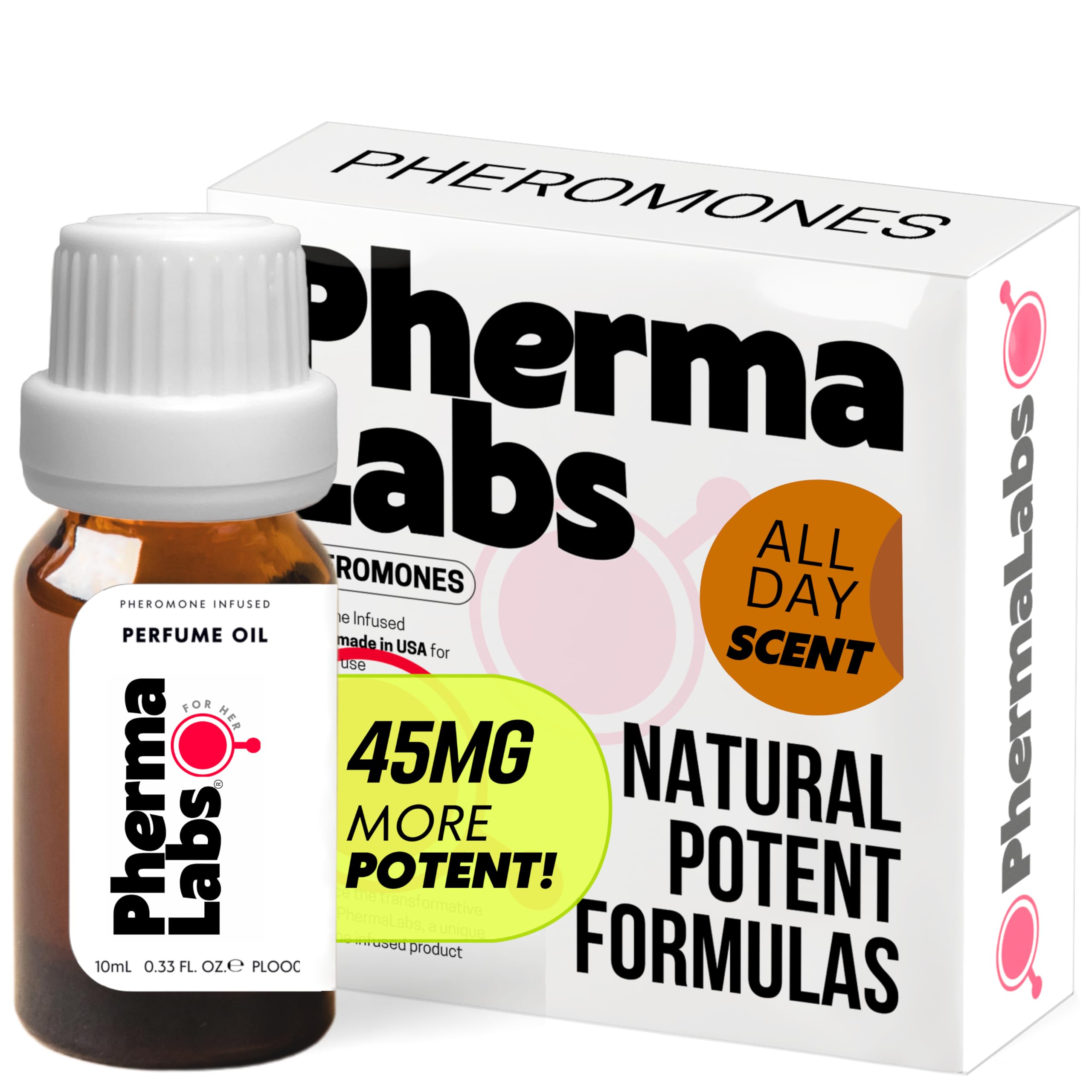 PHERMALABS Pheromone Perfume Oil for Women, Irresistible Allure, 10 ml (All Day Scent [45MG])