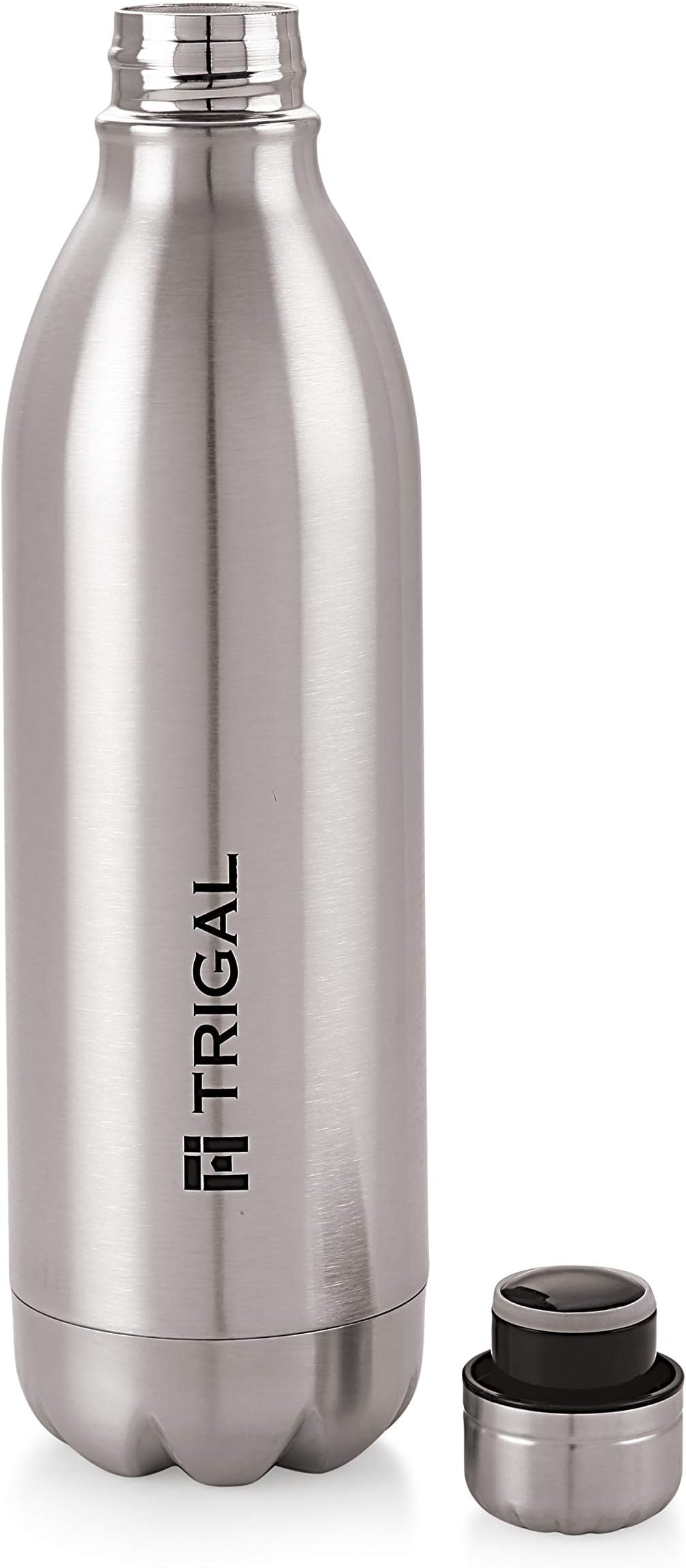 Trigal Thermo Steel Double-Wall Vacuum Insulated Water Bottle Thermos Flask Keeps Water Hot and Cold, 1000 ml, Silver