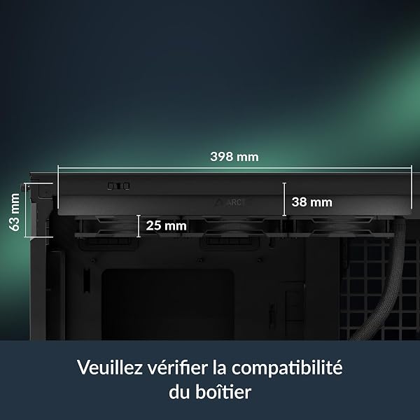 ARCTIC Liquid Freezer III Pro 360 A-RGB (noir) - Refroidisseur CPU AIO, 3 x 120 mm refroidissement à eau, radiateur 38 mm, pompe PWM, ventilateur VRM, AMD AM5/AM4, Intel LGA1851/1700 Cadre de contact - 2