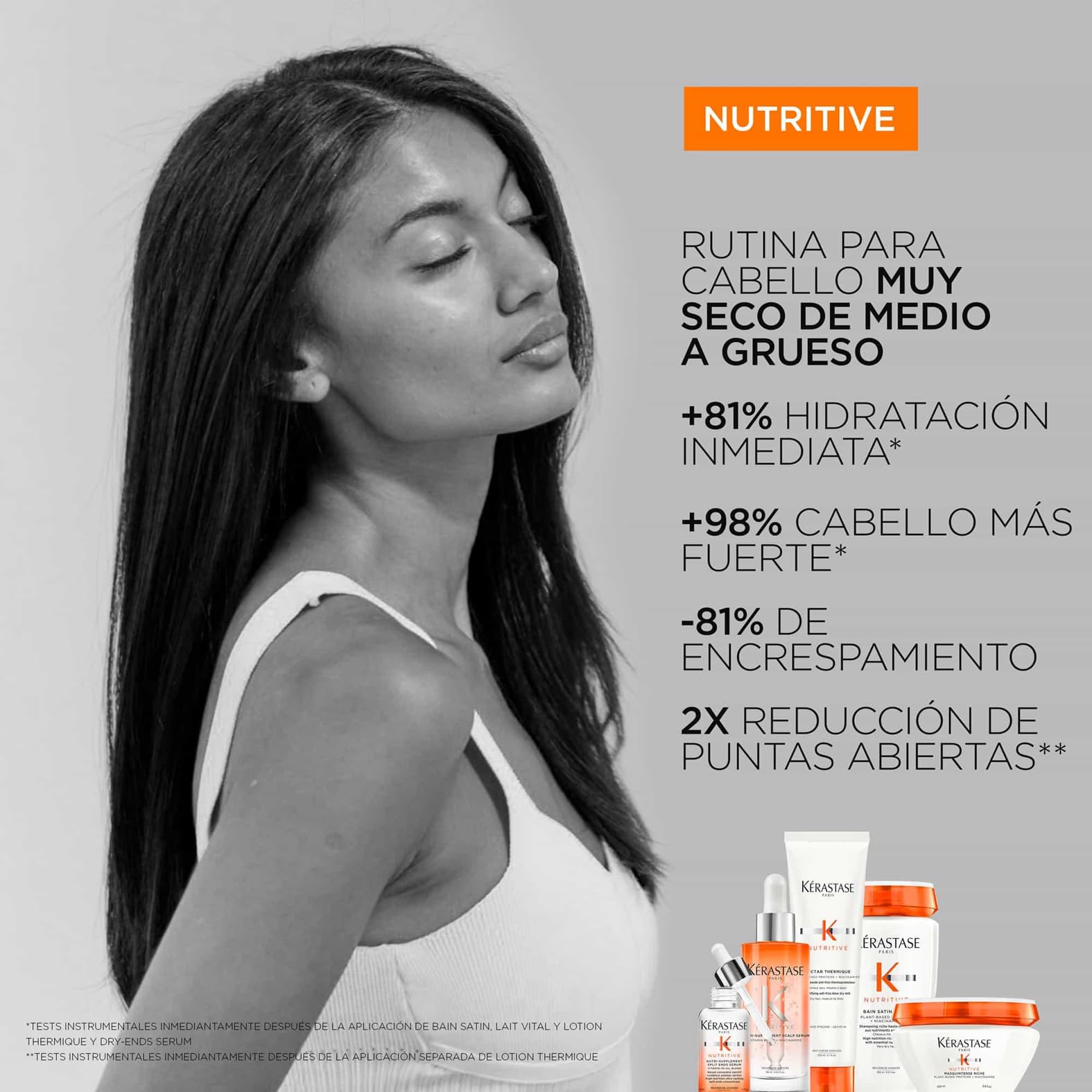 Kérastase Nutritive, Champú Hidratante, Fortalece y Repara la Fibra Capilar, Con Proteínas Vegetales, Fórmula con Polímeros Antisequedad, Para Cabello muy Seco, Bain Satin Riche, 250 ml