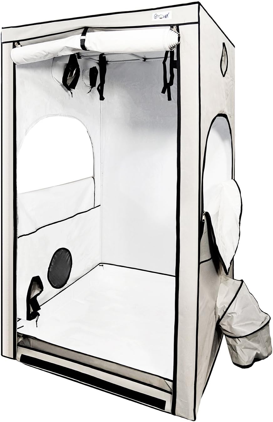 Premium polyester heavy duty grow tent with passive air intakes 48"x48"x"80