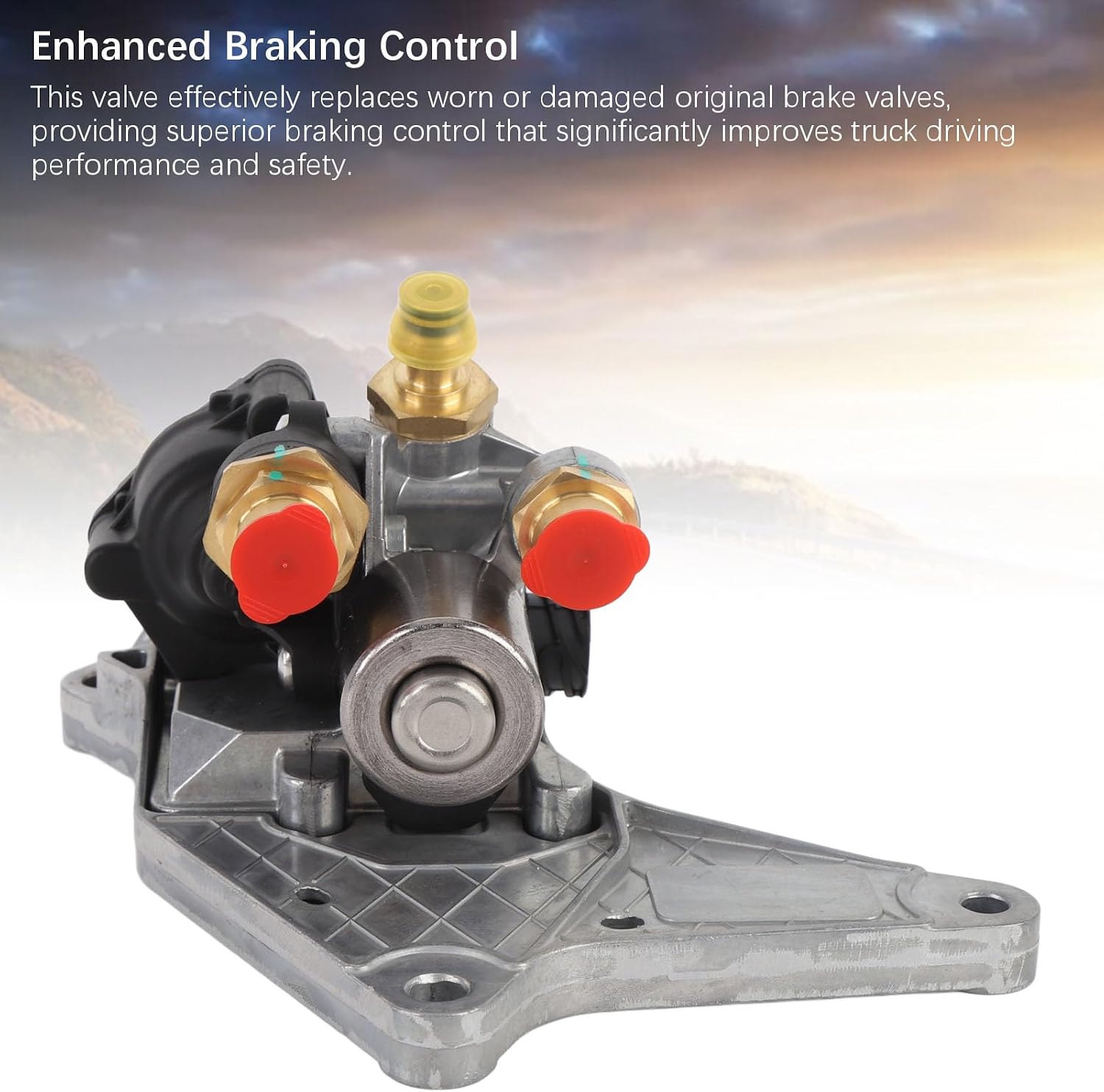 Air Brake Valve, Truck Brake Control Valve 21991157 Metal Foot Brake Valve Assembly Compatible with Heavy Duty Trucks Air Brake System Replacement for pneumatic braking system repair