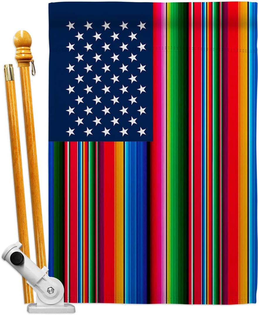 Mexican Serape Blanket House Flag - Set Regional US Friendship USA American Alliance World Country Particular Area - Decoration Banner Small Garden Yard Gift Double-Sided Made in 28 X 40