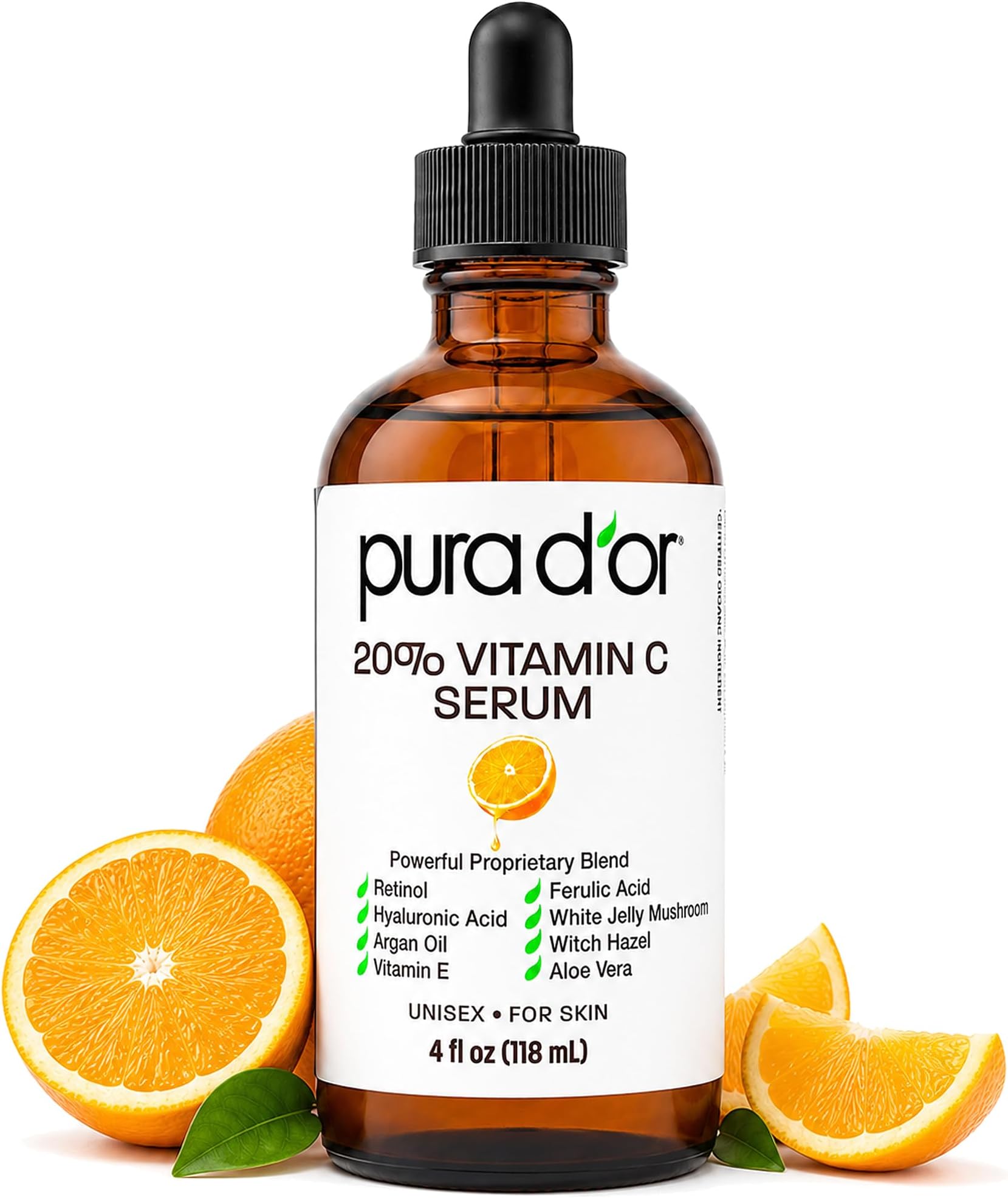 PURA D'OR 20% Vitamin C Anti-Aging Facial Serum, 4 fl oz