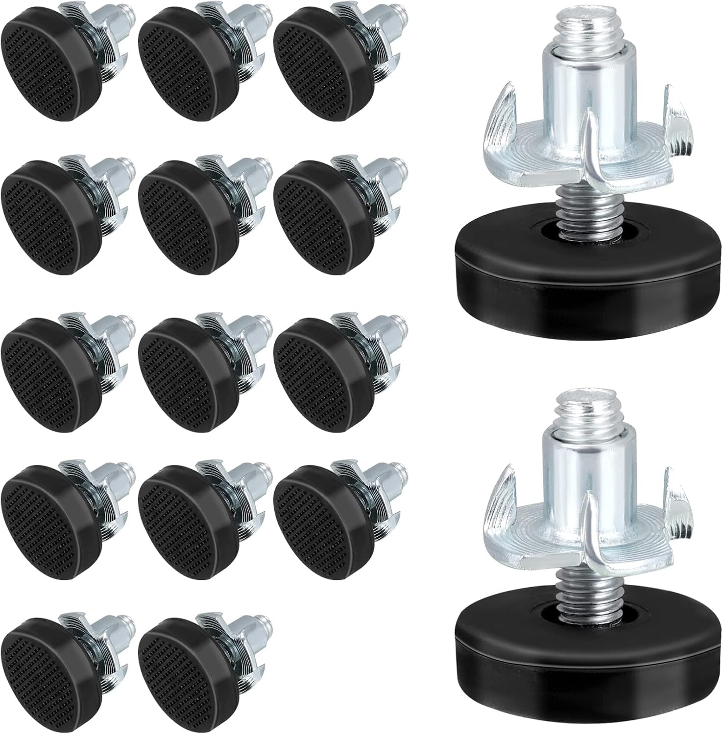 16 Sets M6 Adjustable Feet, Adjustable Levelling Feet For Furniture Feet Levelers, Heavy Duty Furniture Levelers Glide Leveling Feet, T-Nuts Screw in Table Chair