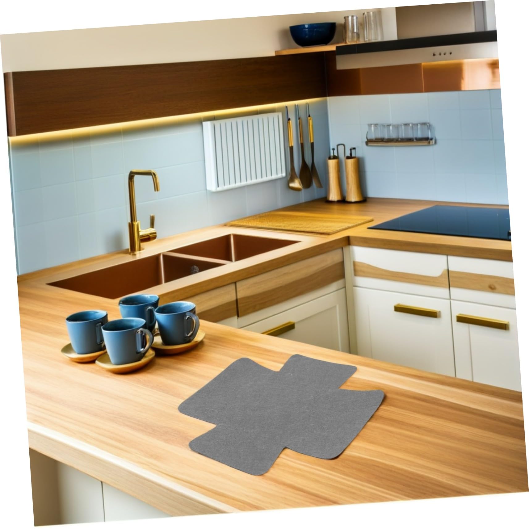 PLAFOPE 12 Piezas Protector de Ollas y Sartenes Anticalor Non-Woven Alfombrillas Aislantes Resistentes al Calor para Cocina Manteles Decorativos Forma de Rompecabezas para Platos Calientes