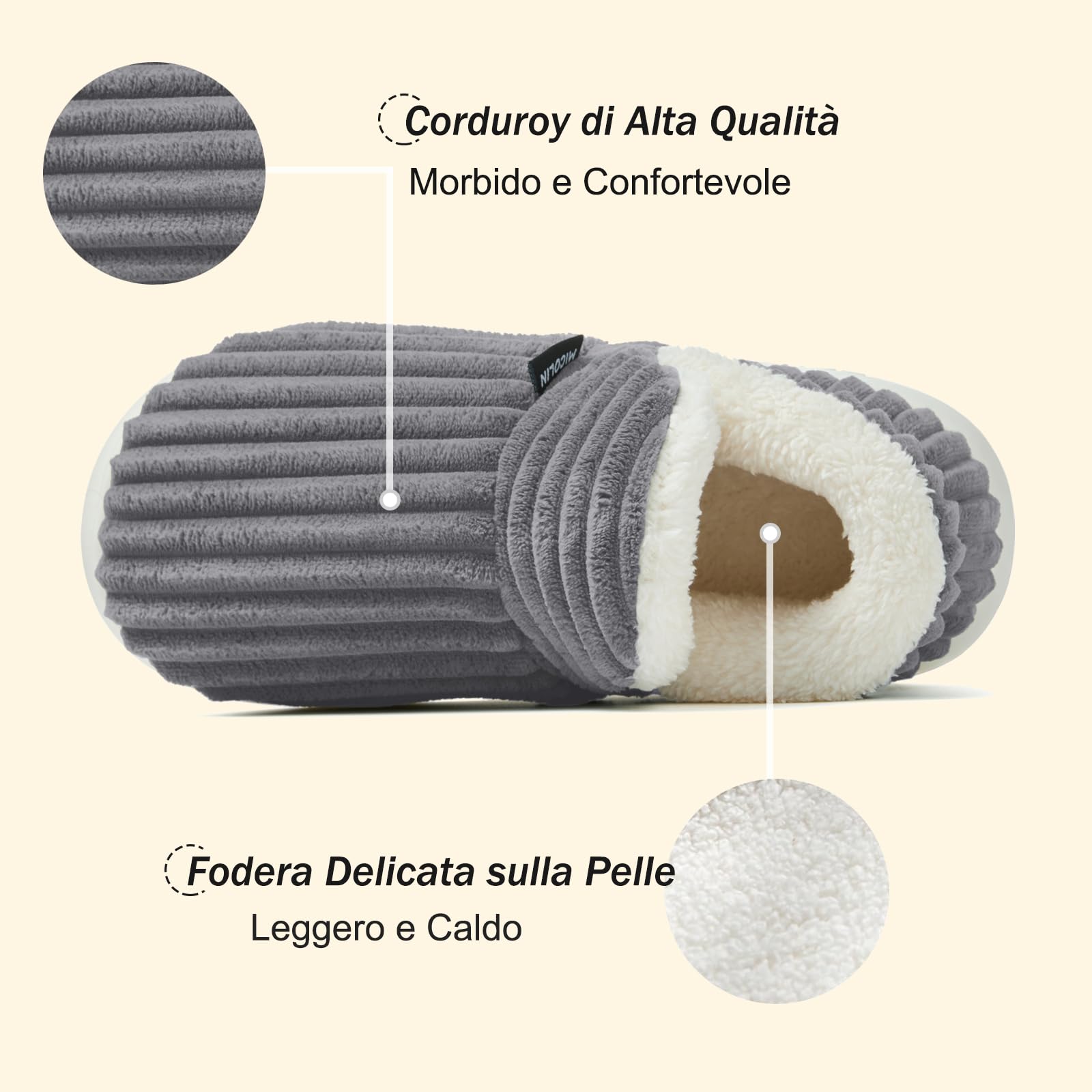 Donpapa Ciabatte Donna Uomo Invernali Pantofole Calde Peluche Chiuse Comode Memory foam Antiscivolo Inverno Scarpe