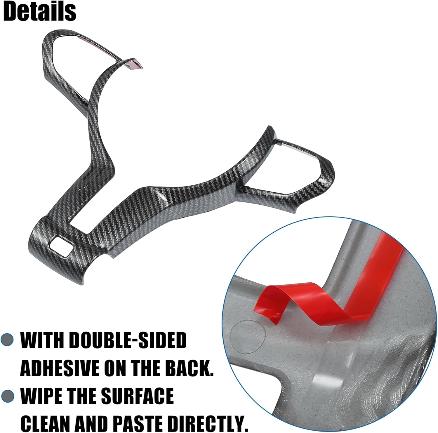 ACROPIX Front Car Interior Accessories Steering Wheel Cover Trim Frame Fit for BMW F20 F21 - Pack of 1 Carbon Fiber Pattern Black