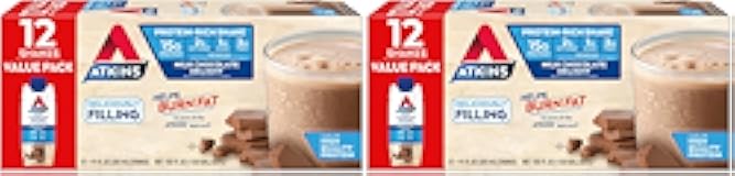 Milk Chocolate Delight Protein Shake, 15g Protein, Low Glycemic, 2g Net Carb, 1g Sugar, Keto Friendly, 12 Count (Pack of 2)
