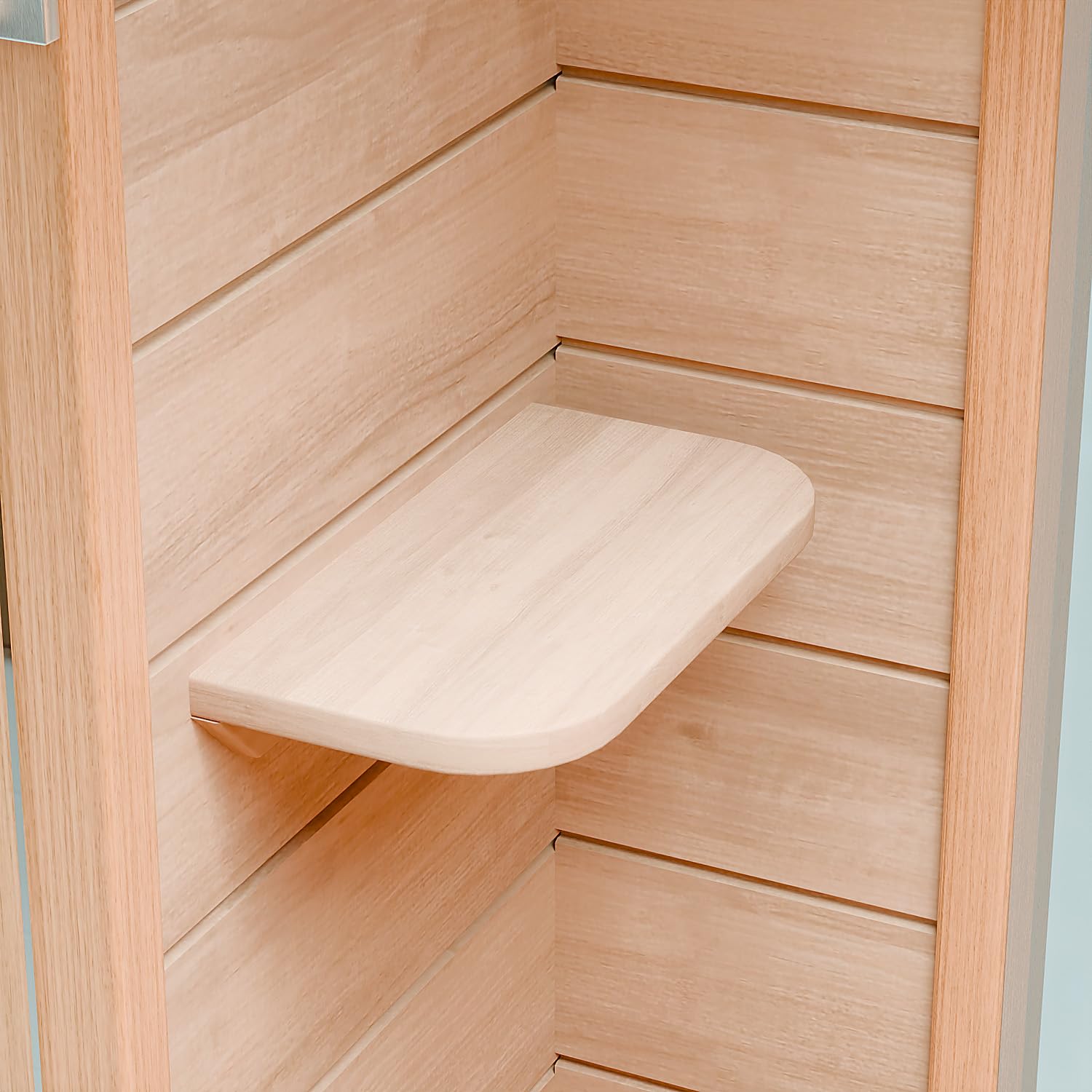 Dewello® Infrarotkabine Infrarotsauna Hyder 115x105 für 1-2 Personen aus Hemlock Holz mit Vollspektrumstrahler, LED-Farblicht, Bluetooth, FM,MP3,USB
