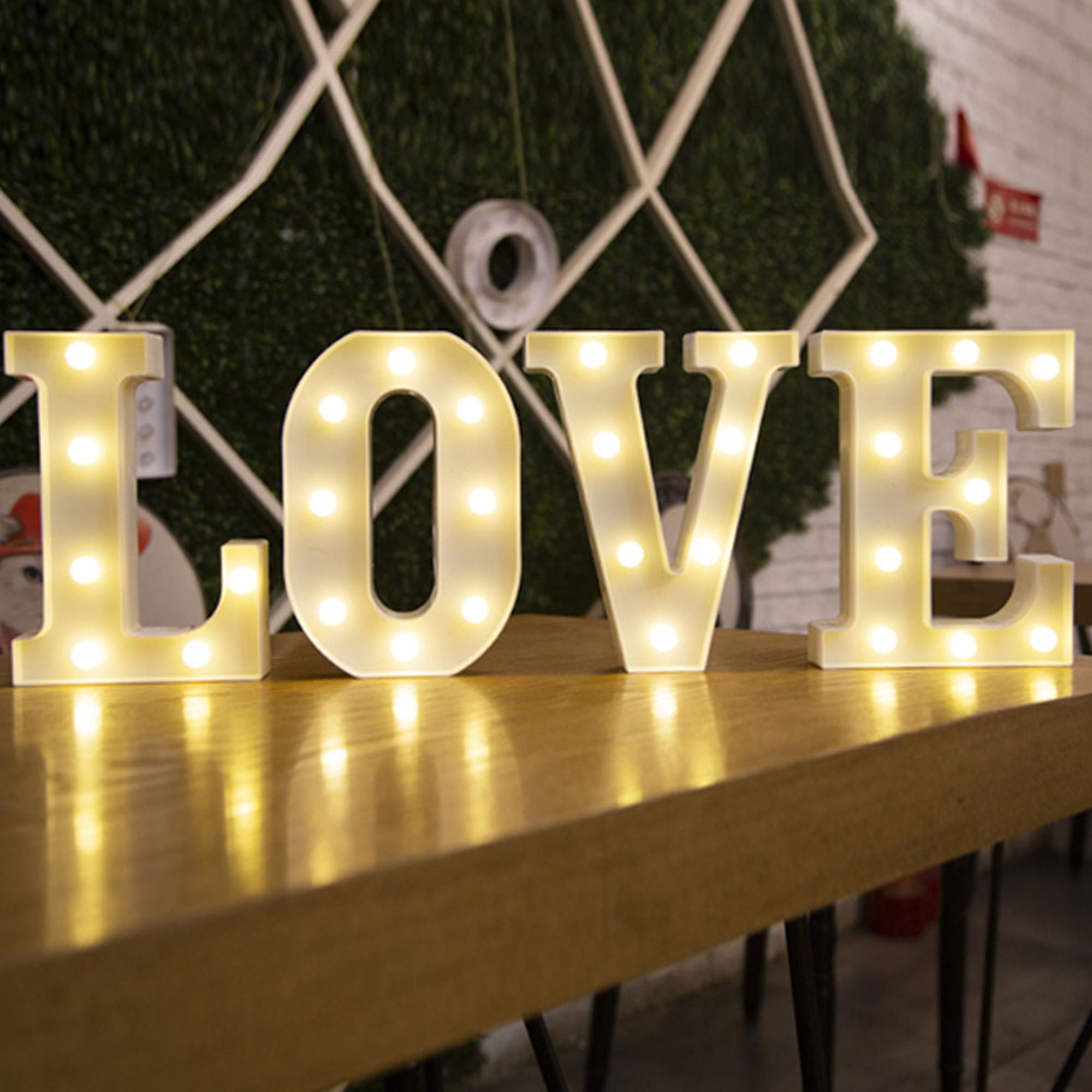 WYFCR wedding Sign Decorative LED Illuminated Letter Lights Marry Signs, Illuminato Marquee Sign, Neon Light Up Letters, Illuminato Decor (LOVE)