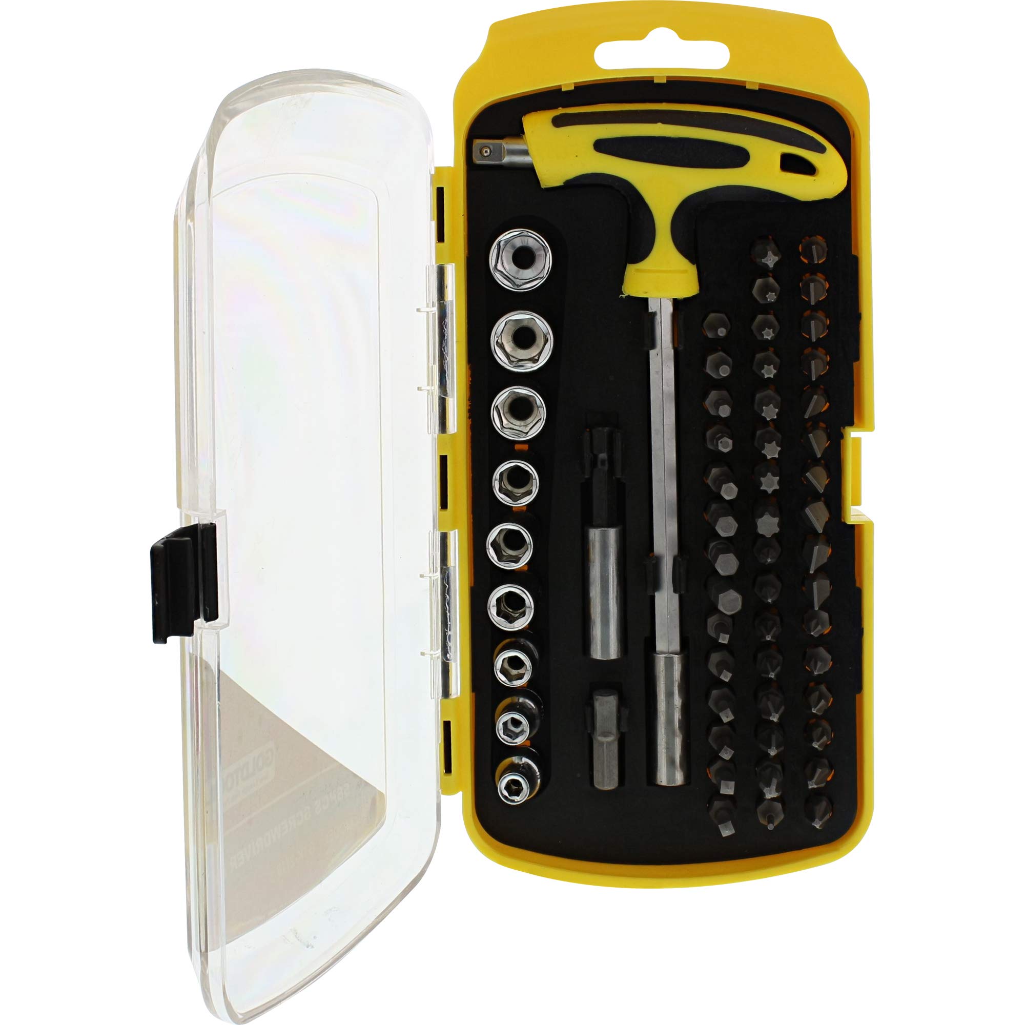 InLine 58 Piece T Handle Screwdriver Bit Set 43077A, Multicoloured