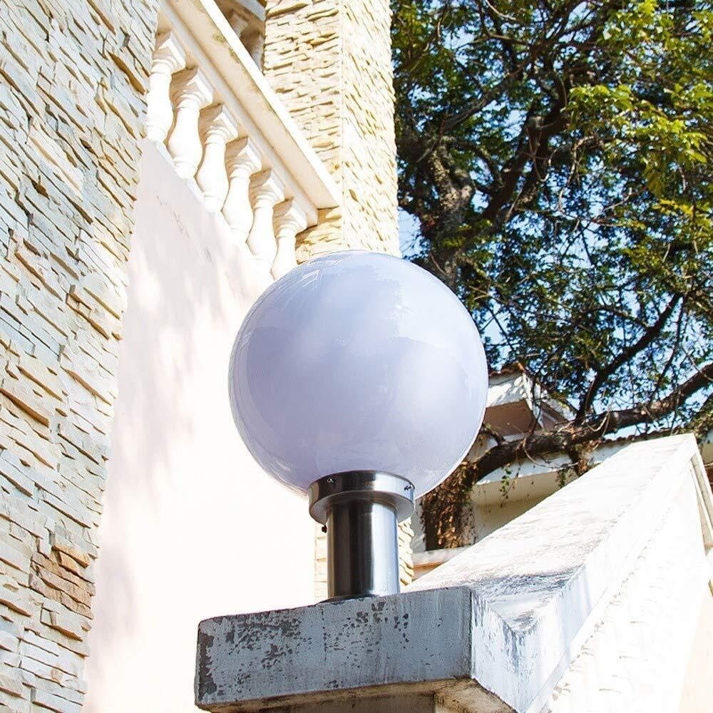 Outdoor Garten Landschaft Wasserdichte LED Solar Post Lichter Moderne Sphärische Hof Spalte Lampe Externe Terrasse Säule Licht(Warm light,25 * 32cm)