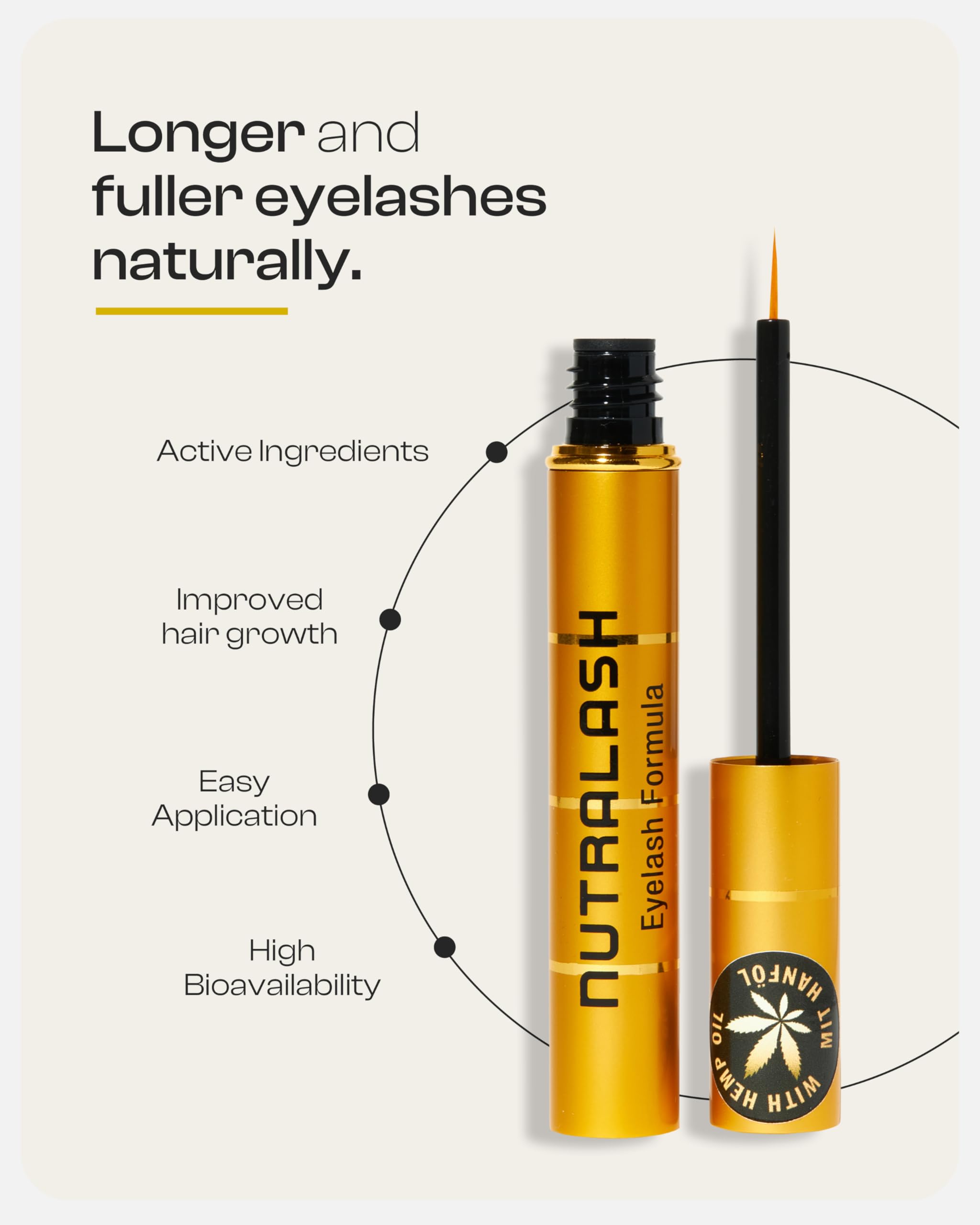 Nutralash Eyelash Serum – Serum do wzrostu i przedłużania rzęs w ciągu zaledwie 6-8 tygodni, Made in Germany, 3 ml