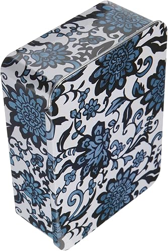Zerodeko Caja vacía de hojalata de metal, caja de almacenamiento de hojalata con bisagras de metal, caja de almacenamiento de joyería con tapa, caja
