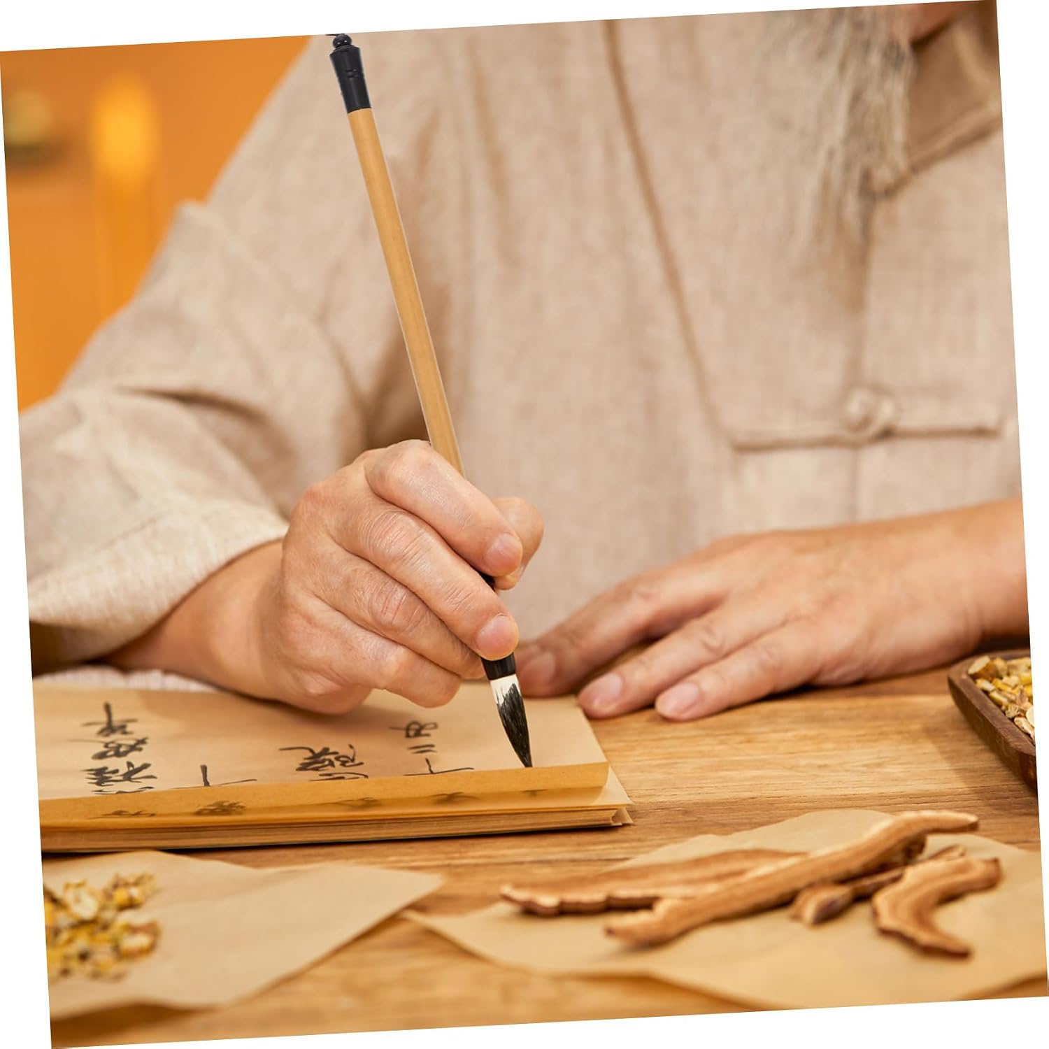 Writing Practicing Pen for Students 1-Piece Hair Calligraphy Brush for Beginners in Chinese Calligraphy