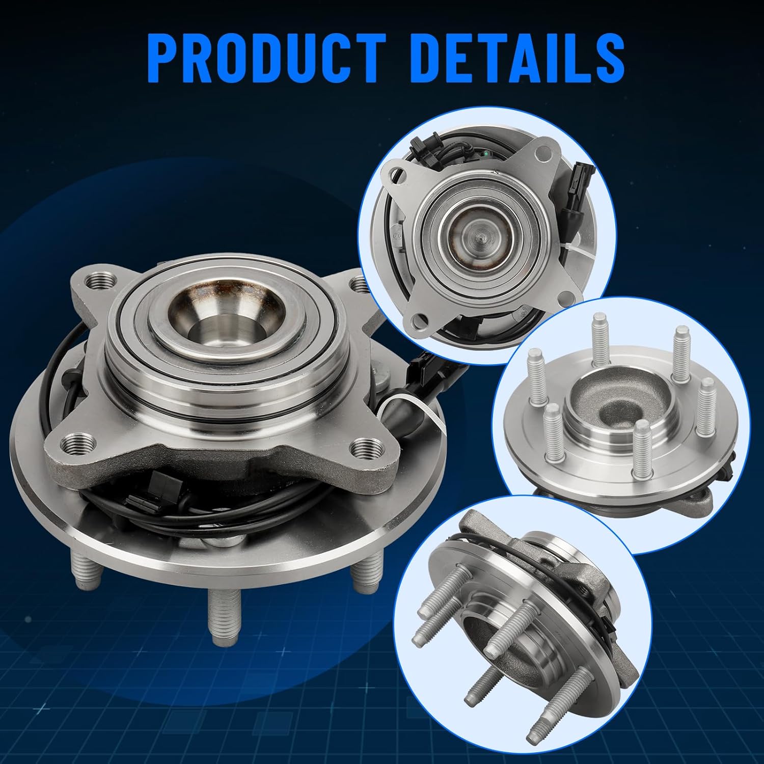 515042 2PCS 2WD Front Wheel Hub and Bearing Assembly for Ford Expedition 2003-2006, for Lincoln Navigator 2003-2006 6 Lug W/ABS Pair