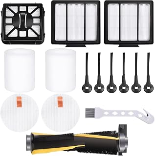 Replacement Part for Shark IQ Robot RV1001AE R101AE IQ R101 RV1001 Vacuum, Accessories Kit of 1 Main Brush, 5 Self Empty Filters Kit, 6 Side Brushes