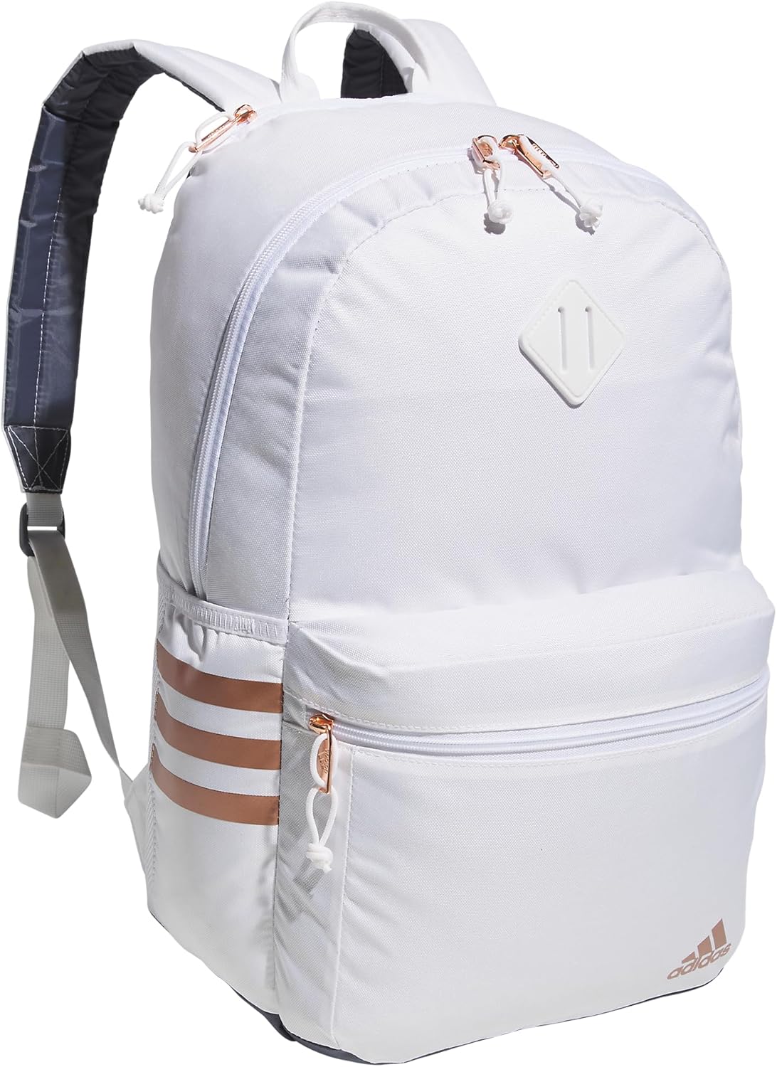 adidas Classic 3-Stripe Backpack 5.0, White/Rose Gold/Onix Grey, One Size One Size White/Rose Gold/Onix Grey