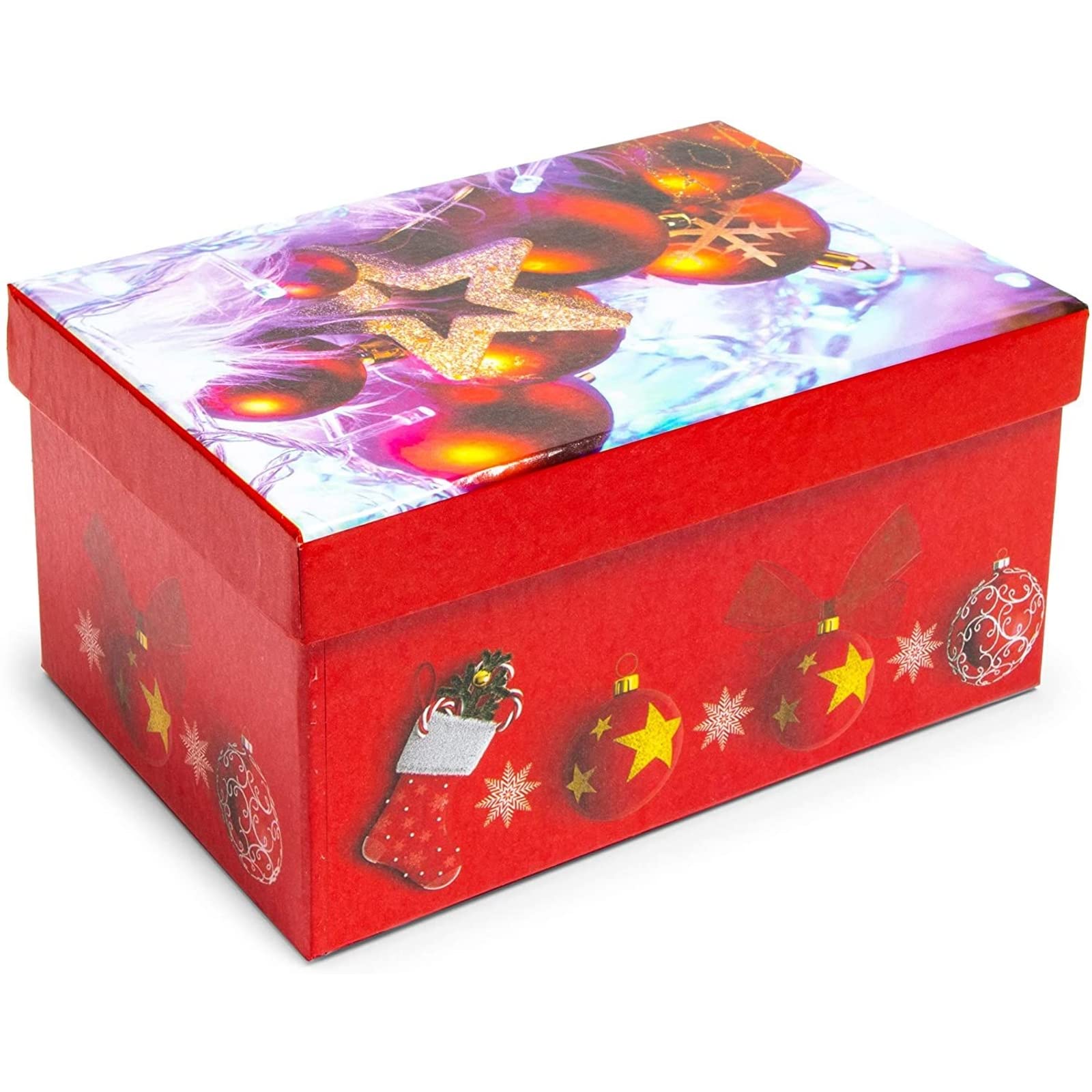 3 Stapelbare Weihnachts-Geschenkboxen – Pastellfarben, Mit Deckel & Band, Zur Dekoration