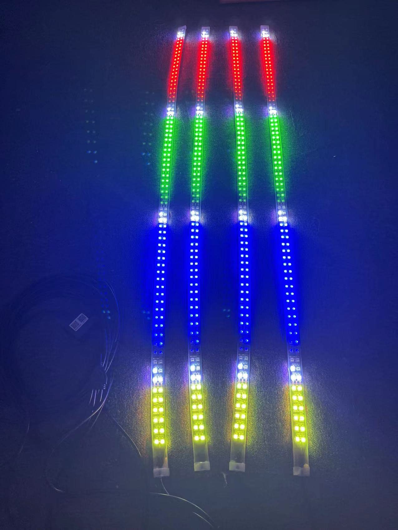 Sando Tech Double Row Dream Color Chasing & RGB x8PCS 5FT 60inch IP68 for Polaris Slingshot Hood Grill Light Strips Underglow Light Kit 12V 8Plug Sync Bluetooth&Remote Ctrl for Making LED Wheel Light