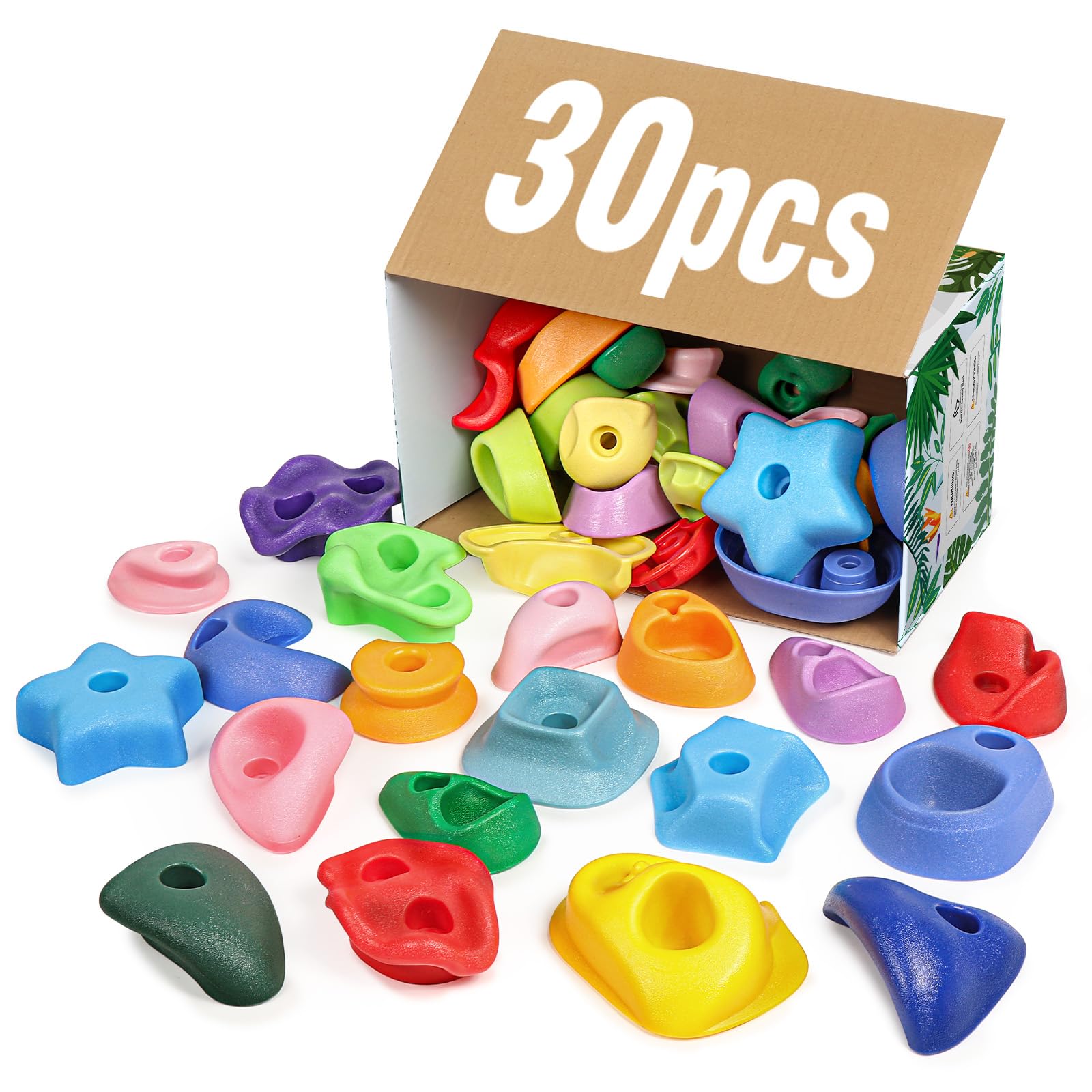 30Pcs Random Rock Climbing Holds, Blind Box, Rock Wall Grips for Kids Adult