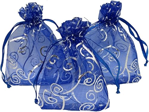 Bolsitas de organza transparentes con impresión de ratán Ankirol, ideales para bodas y fiestas del bebé, para regalos o muestras (100 unidades),