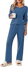 Ekouaer Womens Pajama Set Long Sleeve Top and Pants Pjs Sets Ladies Soft Sleepwear Button, S-XXL
