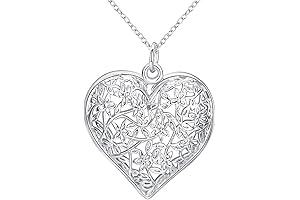 Wiazhu Dainty Delicate Puffed Heart Pendant Necklace in Sterling Silver