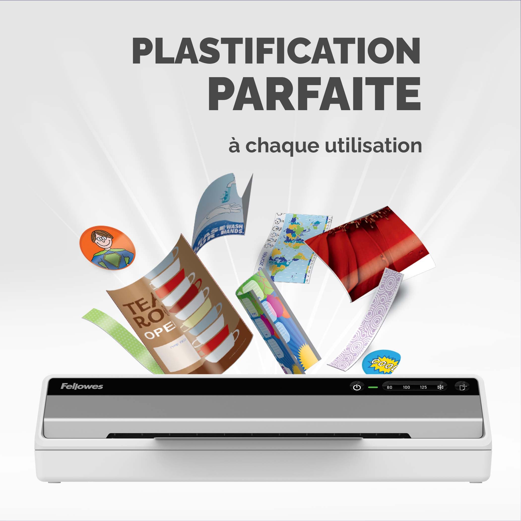 Fellowes Plastifieuse Saturn 3I A3 Avec 10 Pochettes Plastifieuses A3 80 à 125 microns, Sans Bourrages, Plastifieuse A3, 3 Réglages De Température, Arrêt Automatique, Professionnel, 30 cm/min, 5736001 | Sans Bourrages, 3 Réglages de Température, Arrêt Aut