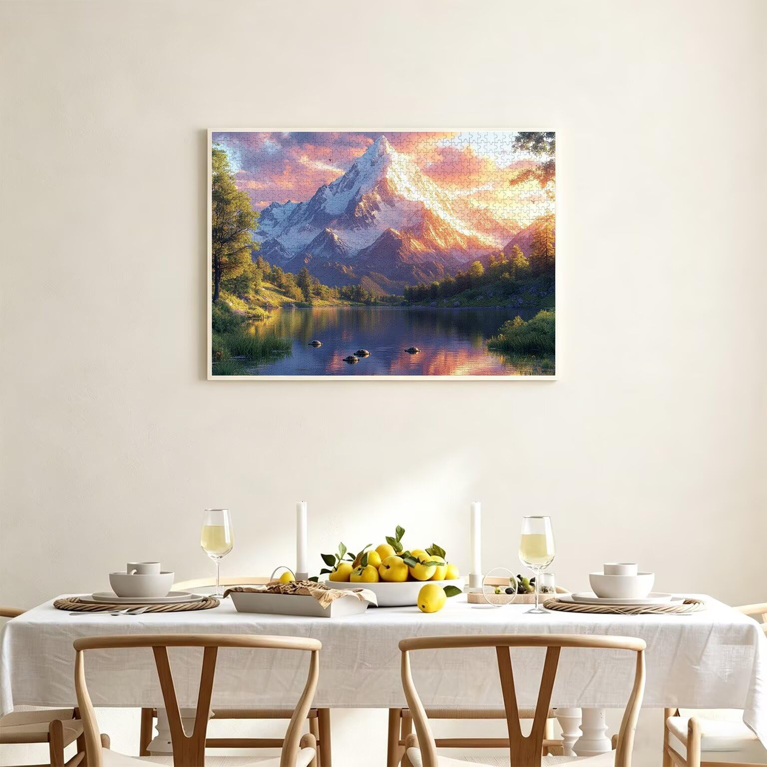 Puzzle 2000 sztuk 99x70 cm, Puzzle Dorośli Góry Śnieg Upadające Słońce, n