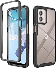 ESTH® Motorola Moto G53 5G Case [360° Full Anti-Drop Protection] Military Grade Transparent Case with Built-in Screen Protector, Black