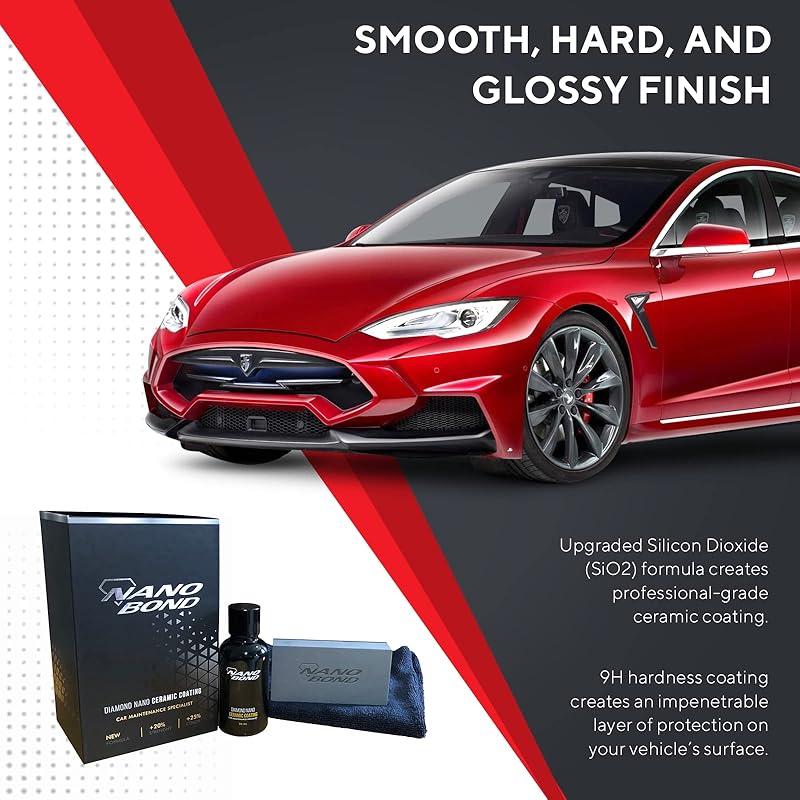 Nano Bond Professional Ceramic Coating for Cars - High Gloss Paint Protection Kit, UV & Corrsion Resistant for, Wheels, Glass, Plastic, Easy Application, Ultra Hydrophobic, Long Lasting, Shine, 30ml