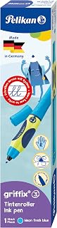 Pelikan griffix Tintenroller, Tintenschreiber für Rechtshänder, Neon fresh blue, 1 Stück