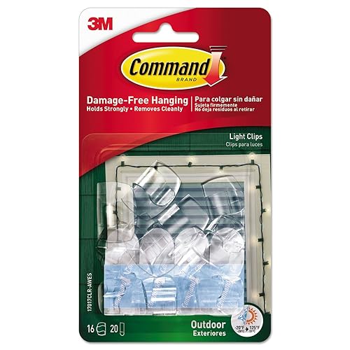 Command All Weather Hooks and Strips, Small, Plastic, Clear, 16