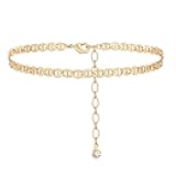 VACRONA Gold Anklets for Women 14K Gold Plated Boho Beach Beaded Chain Anklet Dainty Turquoises Evil Eye Ankle Bracelet Adjustable Chain Anklet Foot Jewelry