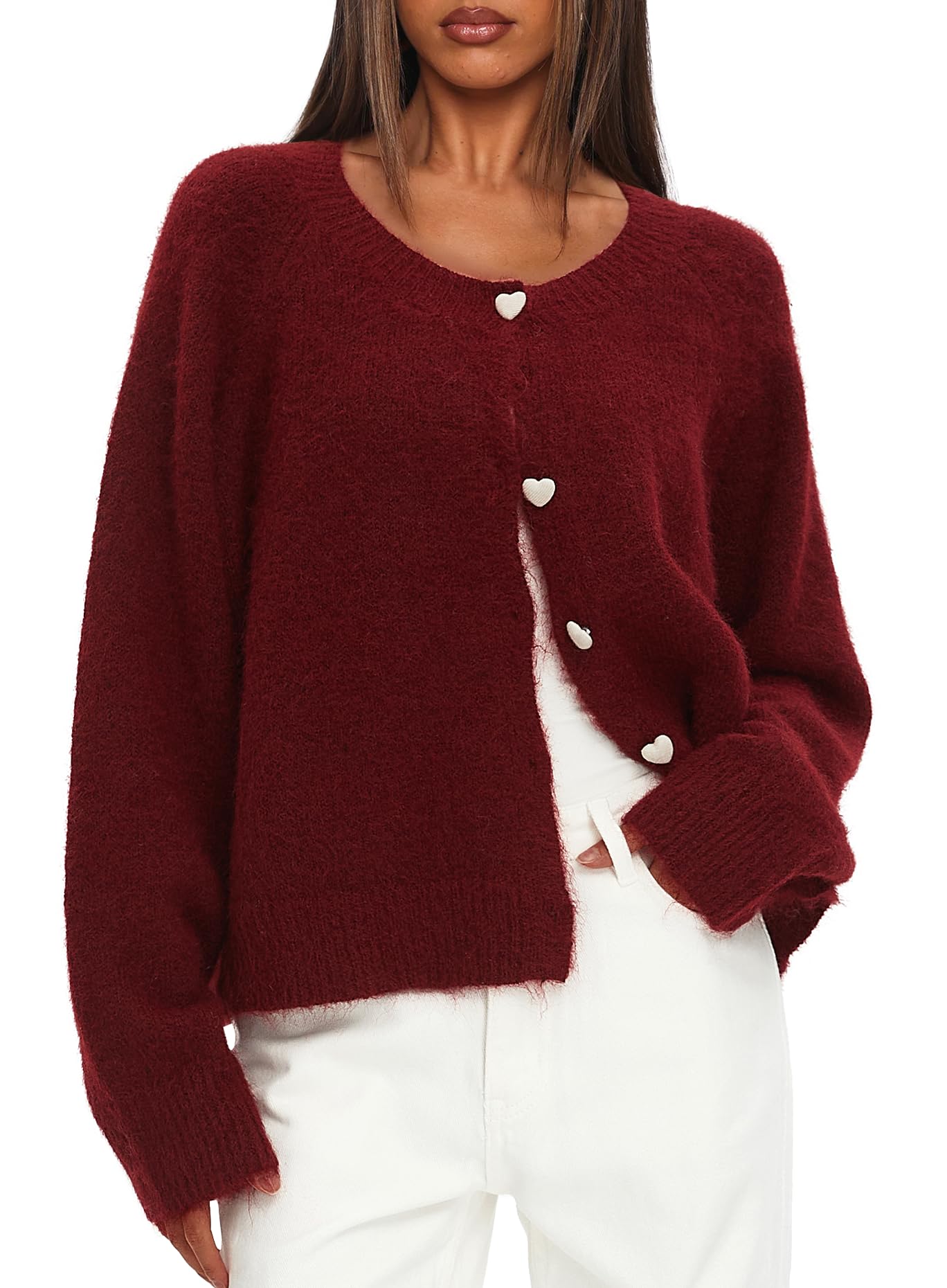 Darong Womens Cardigan Sweaters 2025 Button Down Long Sleeve Knit Sweater Y2k Fall Outfits Fashion Clothing