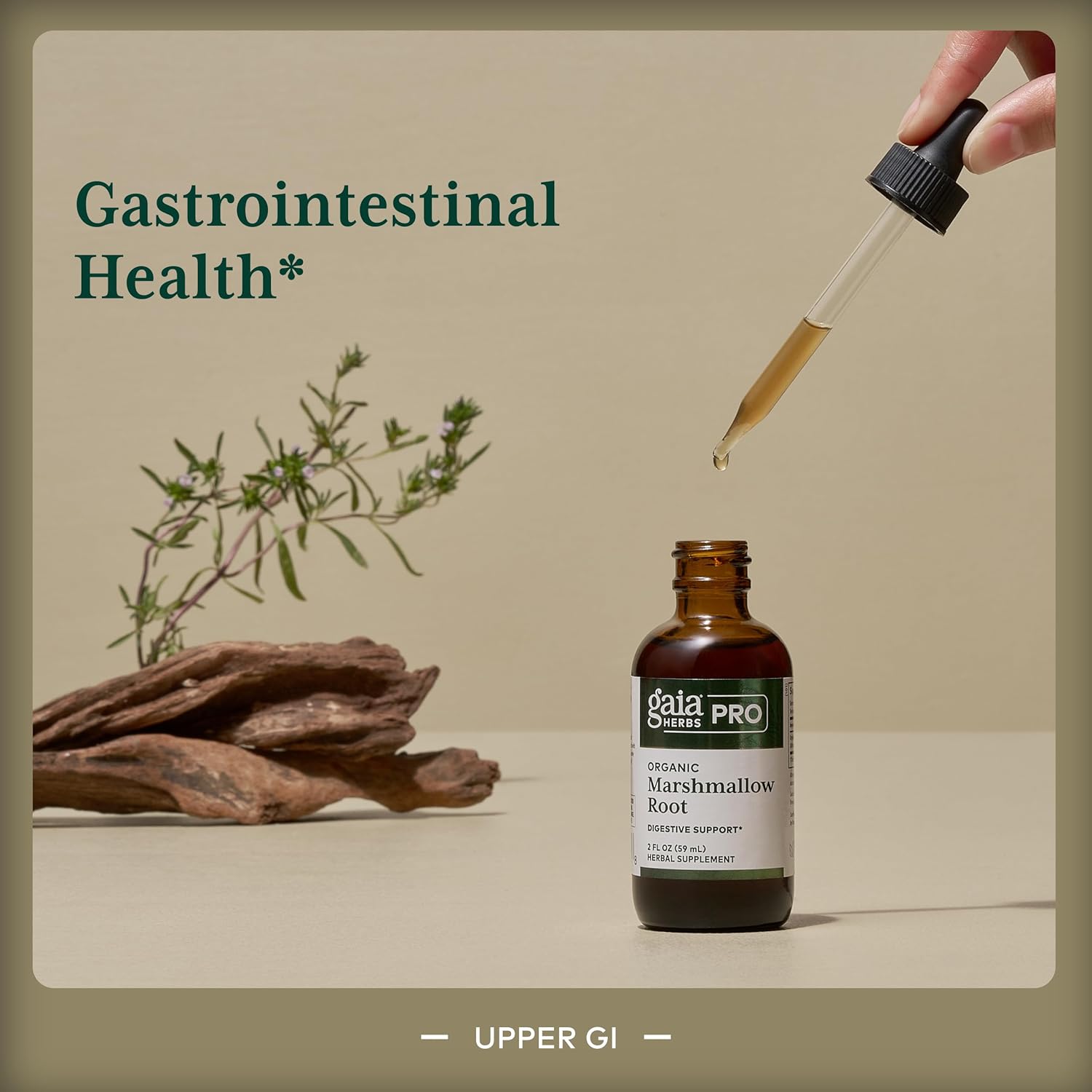 GAIA HERBS PRO Organic Marshmallow Root - Digestive Health Support Supplement* - GI Health Supplement* with Organic Marshmallow Root Extract - 2 Fl OZ (35 Servings)