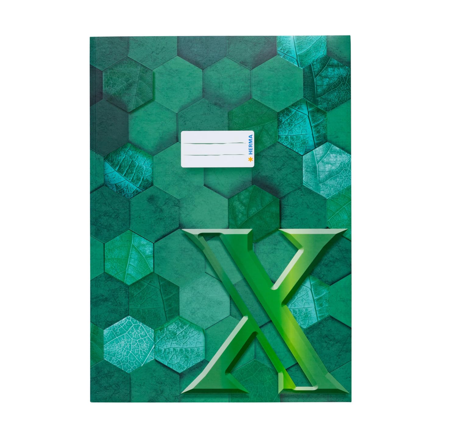 HERMA 20087 Notebook Cover A4 Cardboard Green, Refined Notebook Cover with Labelling Field Made of Sturdy and Extra Strong Paper, Exercise Book Cover for School Notebooks, Coloured