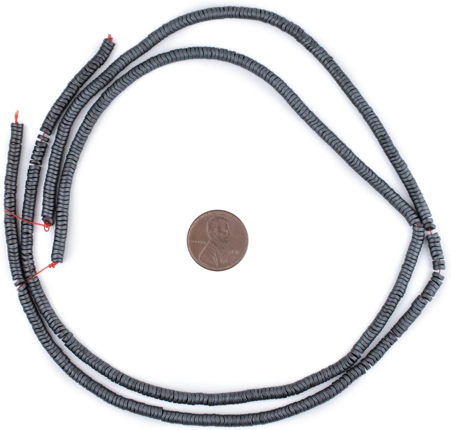 The Bead Chest Grey Wavy Interlocking Snake Beads 4mm Gemstone 16 Inch Strand
