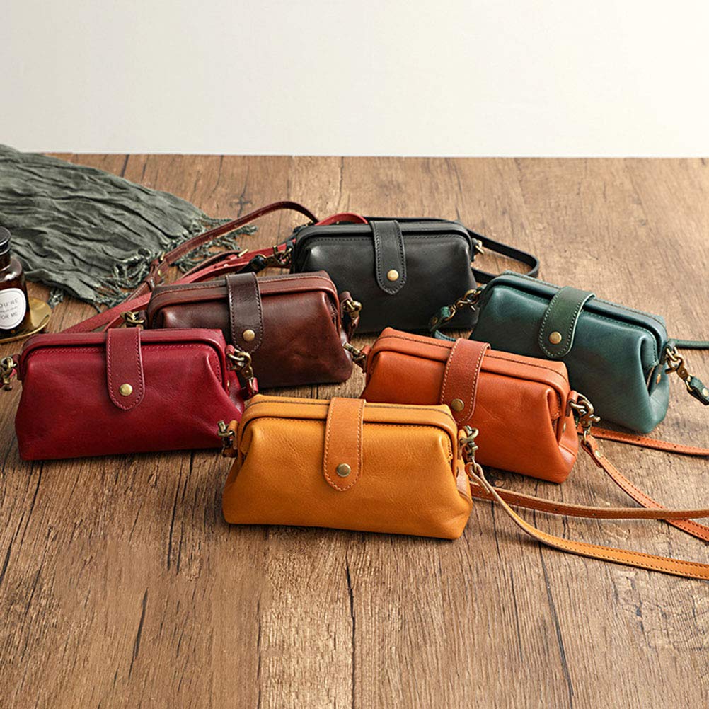 Retro handgefertigte Arzt-Tasche, Umhängetasche Damen, Vintage-Stil, Leder, Umhängetasche