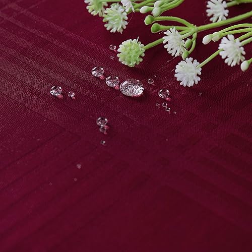 Miniatura 7 de Mantel redondo lavable de tela de poliéster rojo a cuadros para mesas redondas, mantel reutilizable a cuadros para cocina y comedor, 60 pulgadas