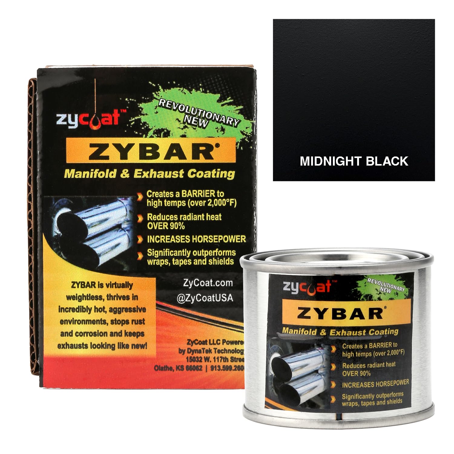 ZyCoat ZyBar 11004 High Temperature Coating - Midnight Black, 4 Ounce