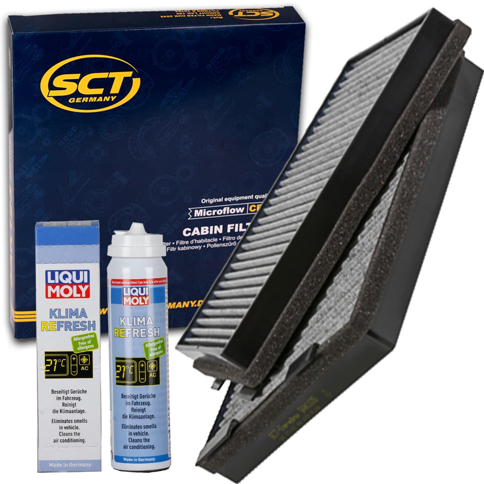 Pollenfilter+Liqui Klimadesinfektion | SAK105, (LAK73/S) Pollenfilter+21465 Klimades., Klima Refresh Sak 105